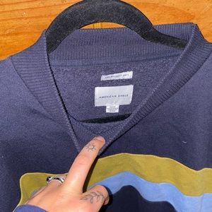 Women’s high neck striped crop sweater